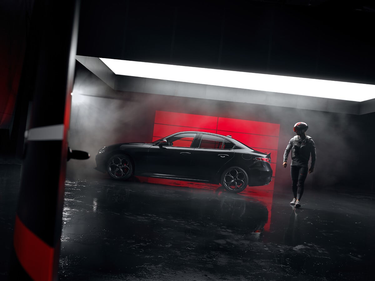 Detalle del Alfa Romeo Giulia Edizione Luna Rossa, fotografía de prensa