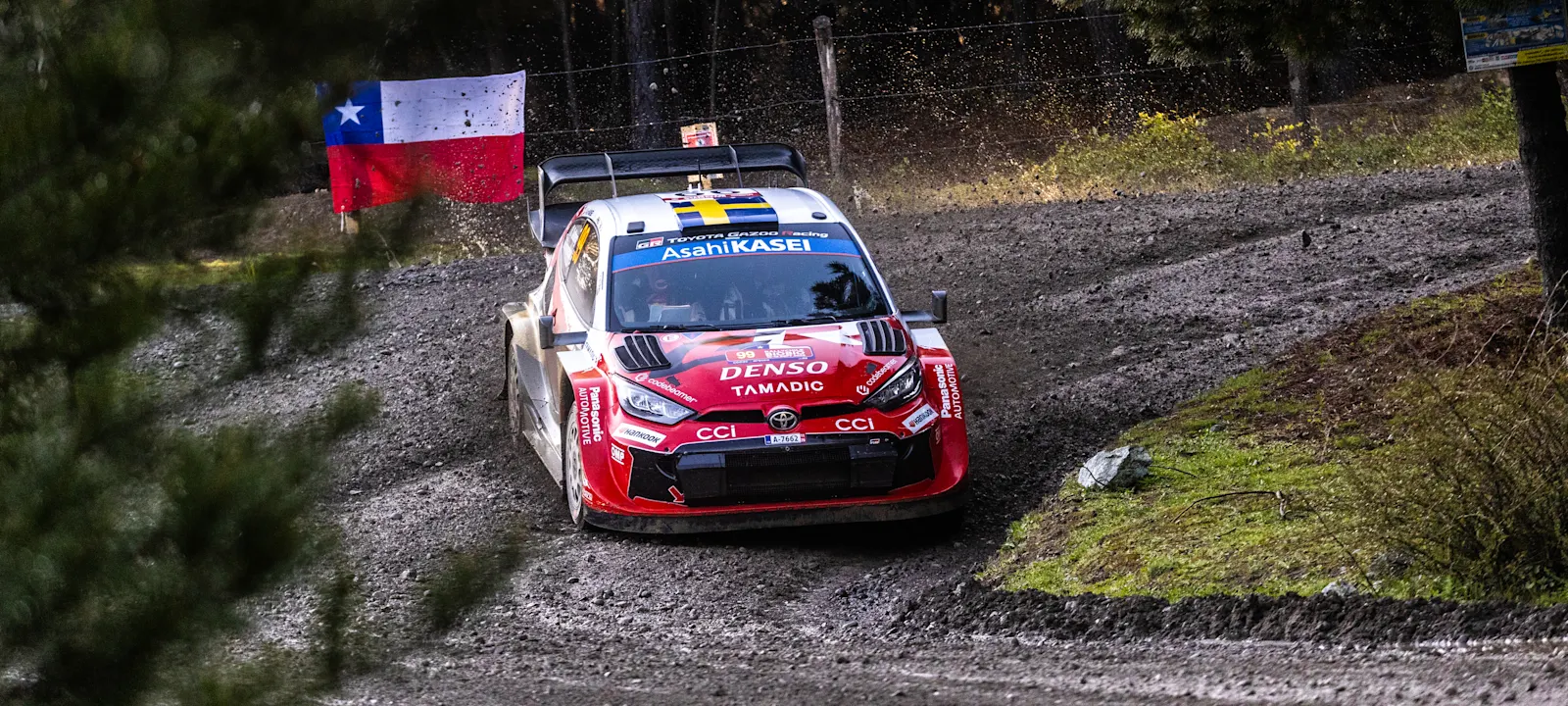 Oliver Solberg en el Toyota GR Yaris Rally1 durante el Rally Chile Biobío 2026
