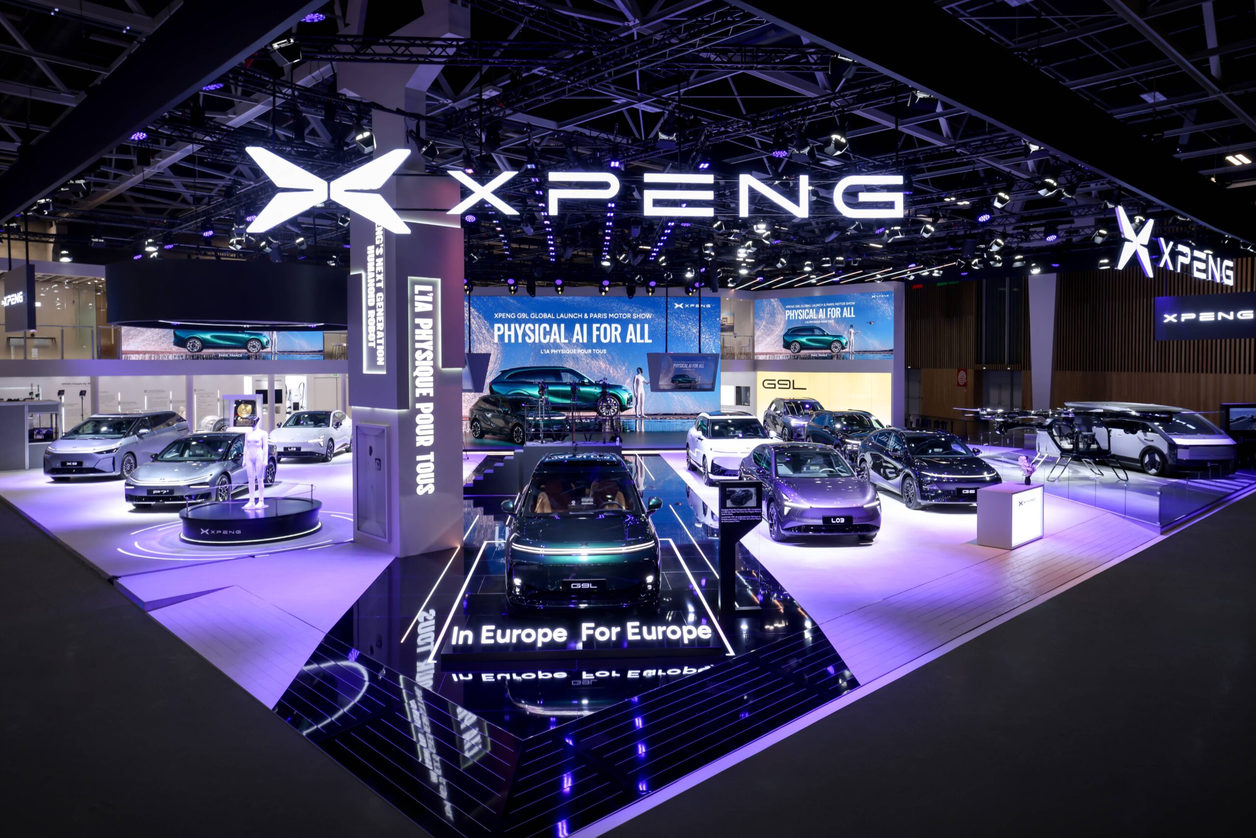 XPENG durante las demostraciones de tecnología en el Salón de París 2026