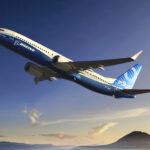 Avión Boeing 737 MAX en vuelo, imagen oficial utilizada para anunciar Dataliner