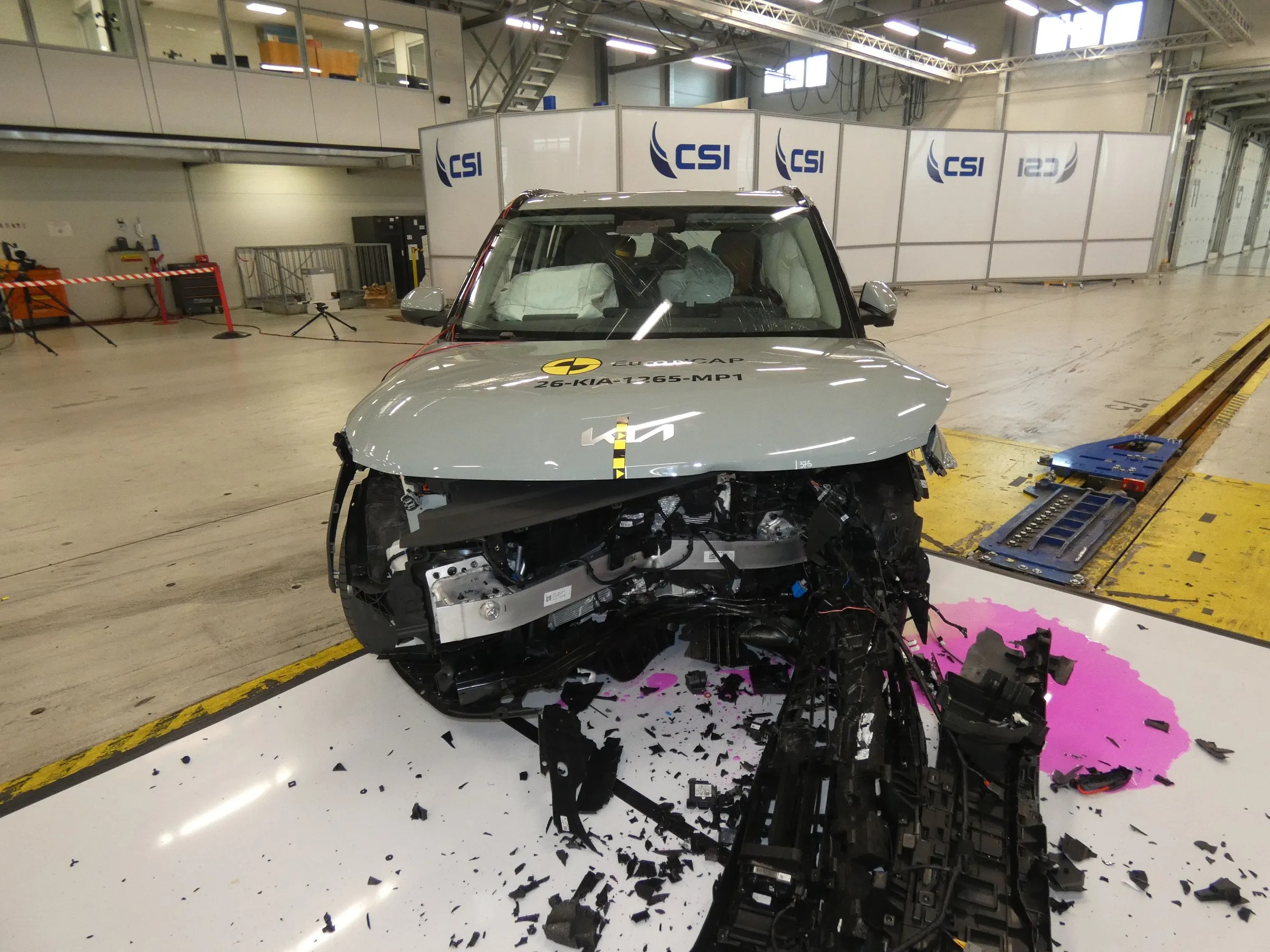 Kia EV2 después de un ensayo de choque de Euro NCAP