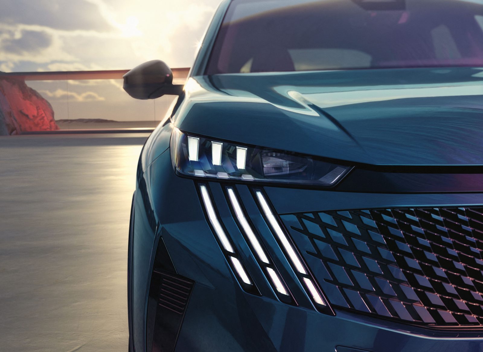 Detalle del frontal del Peugeot 3008