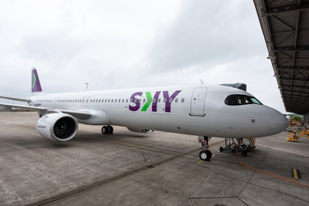 Airbus A320neo de SKY Airline en plataforma, fotografía de archivo difundida por la aerolínea