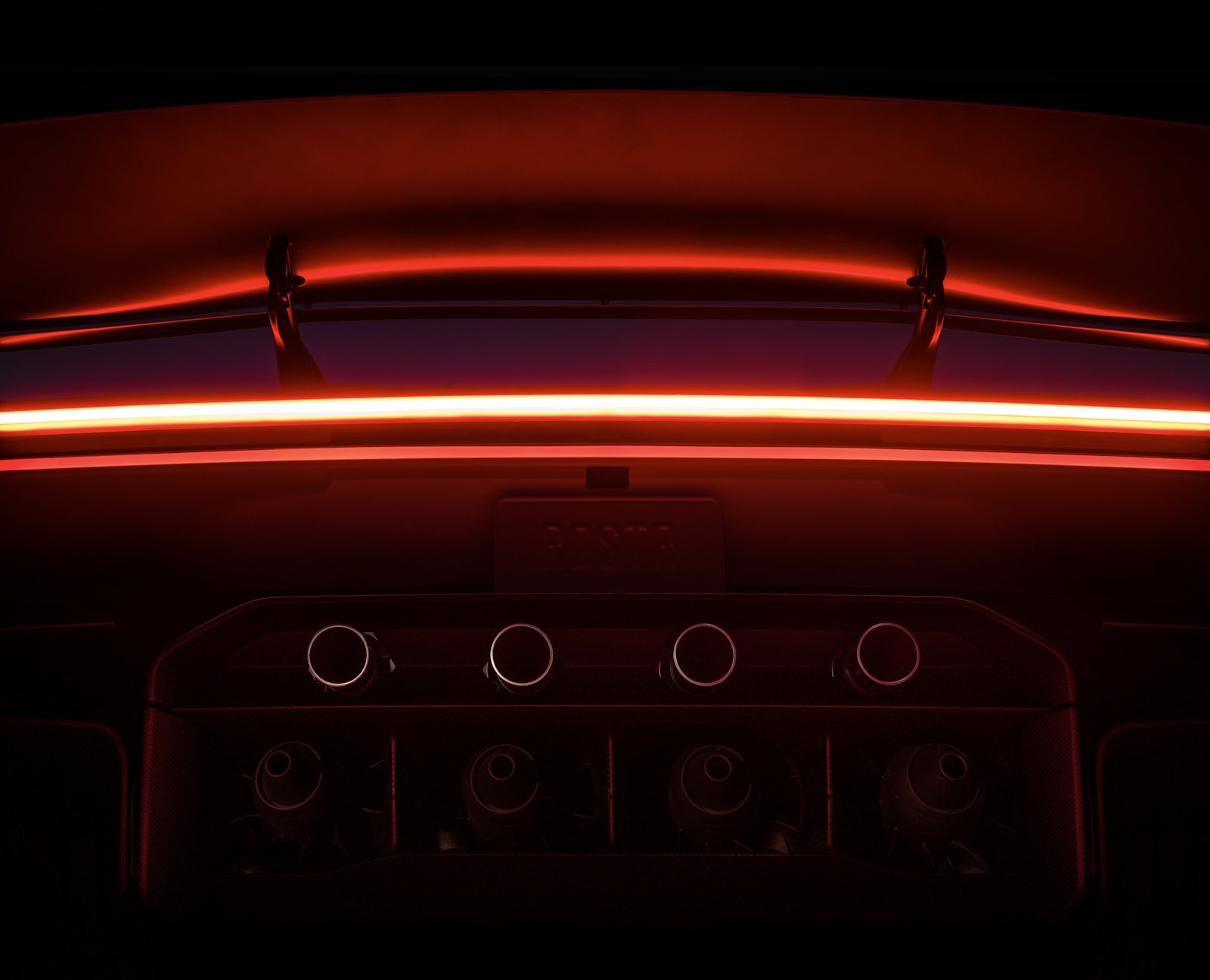 Detalle de los propulsores y alerón del Tesla Roadster